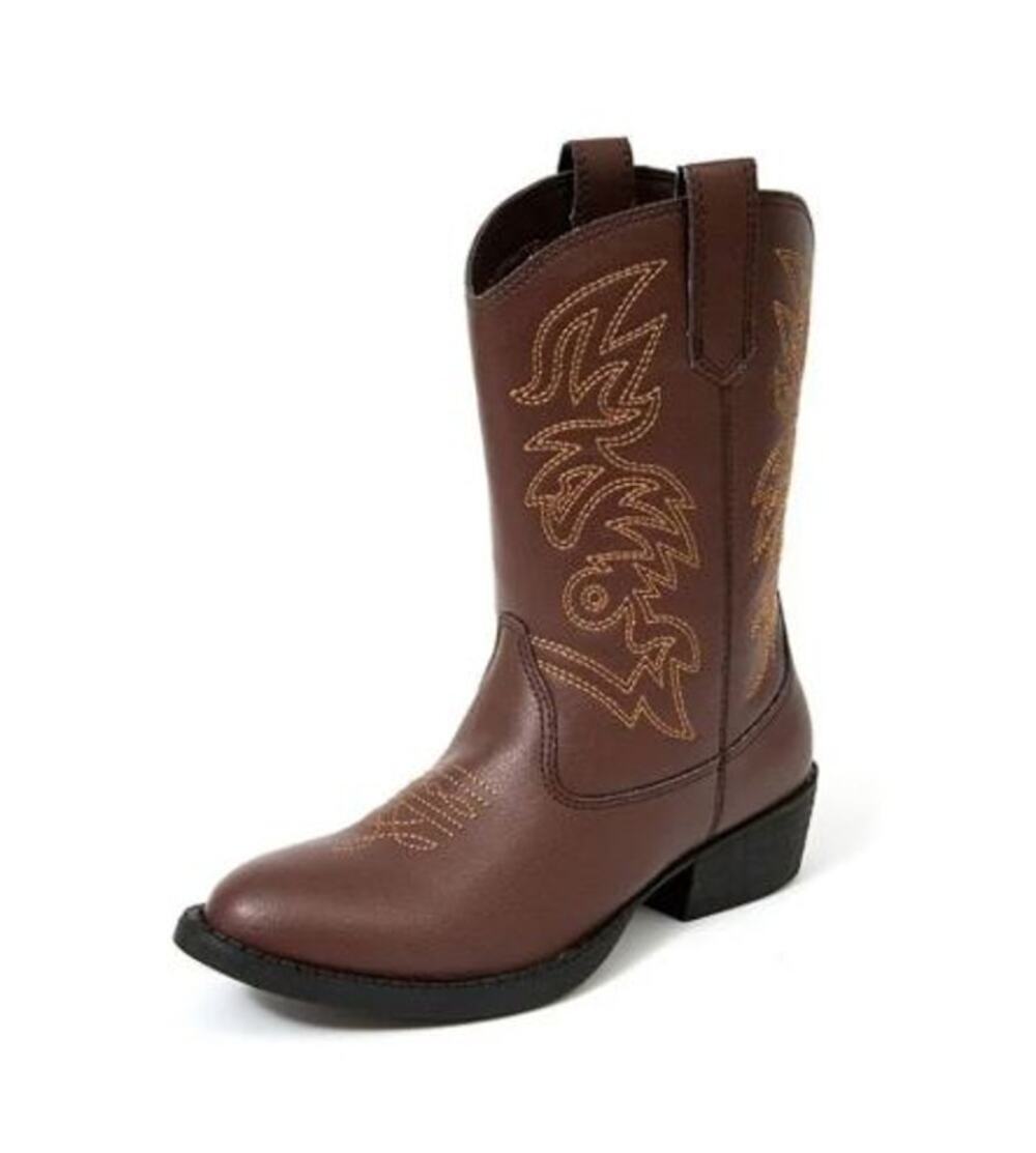 Girls Deer Stags Ranch Cowboy Boots, Size 1, Brown, Western, Country, Mid Calf